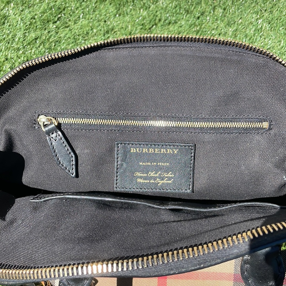 Authentic Burberry Leather Trimmed Exploded Check… - image 5